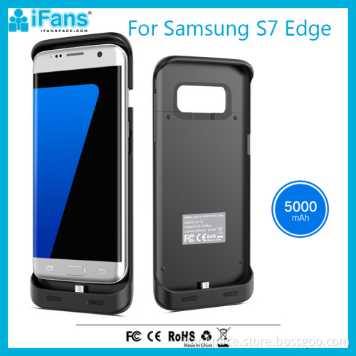 iFans For Samsung S7 Edge Battery Case 5000mAh Rubber black Factory Offer